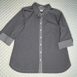 Chico’s No-Iron Blouse in Black/White Gingham